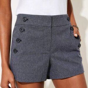 NWT! LOFT Navy Tweed Button-Accent Women’s Shorts